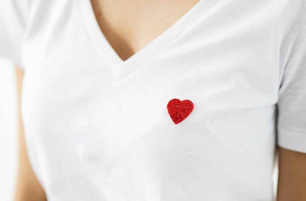 Woman in a white t-shirt