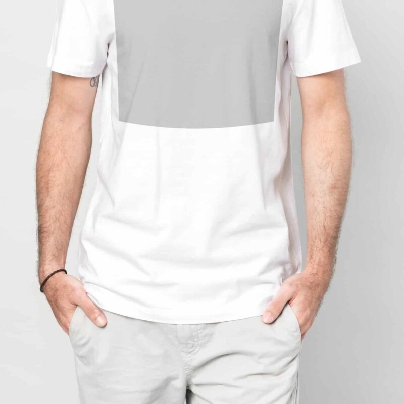 Slim man in a white t-shirt